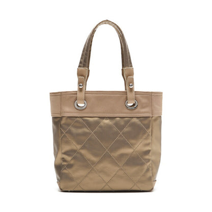 CHANEL Shoulder Tote Bag Matelasse Coated Canvas Gold Silver-Tone Hardware Pre-Owned - Vintage La Charme