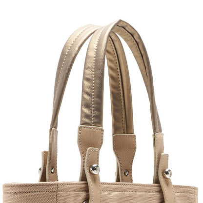 CHANEL Shoulder Tote Bag Matelasse Coated Canvas Gold Silver-Tone Hardware Pre-Owned - Vintage La Charme