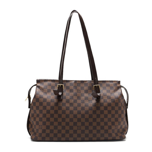 Louis Vuitton Shoulder Bag, Damier Chelsea, PVC Leather, Damier, Gold-Tone Hardware, Pre-Owned - Vintage La Charme