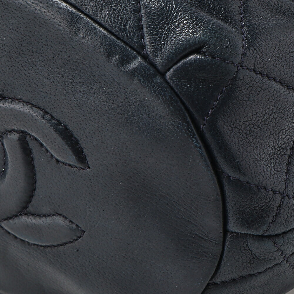 CHANEL Shoulder Bag Matelasse Drawstring Type Chain Shoulder Lambskin Navy Gold-Tone Hardware Pre-Owned - Vintage La Charme