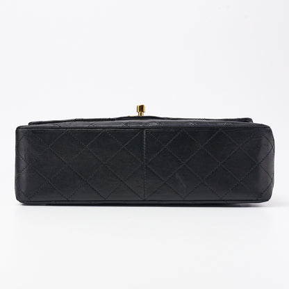CHANEL Shoulder Bag, Matelasse Double Flap, Lambskin, Black, Gold-Tone Hardware, Pre-Owned - Vintage La Charme