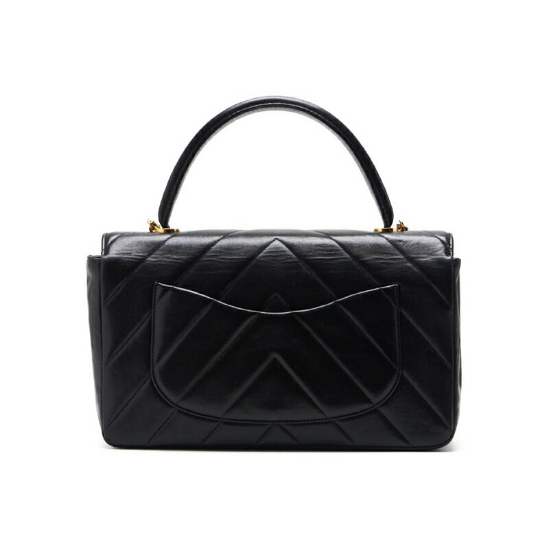 CHANEL Handbag V Stitch Coco Handle 2WAY Lambskin Pink Gold-Tone Hardware Pre-Owned - Vintage La Charme