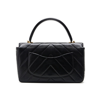CHANEL Handbag V Stitch Coco Handle 2WAY Lambskin Pink Gold-Tone Hardware Pre-Owned - Vintage La Charme