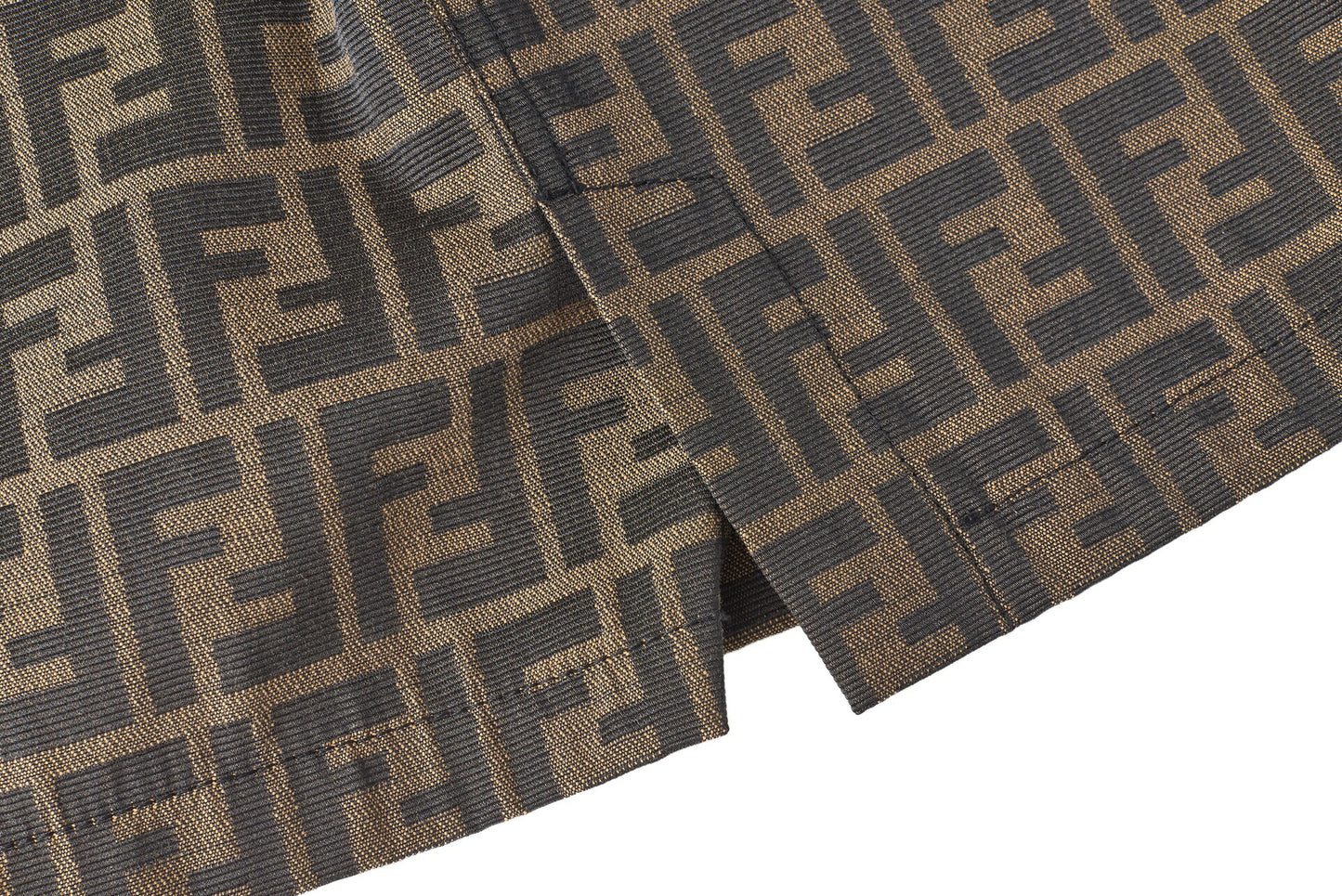 FENDI Skirt Pants, Zucca Pattern, Polyester Cotton Blend, Brown, Pre-Owned - Vintage La Charme