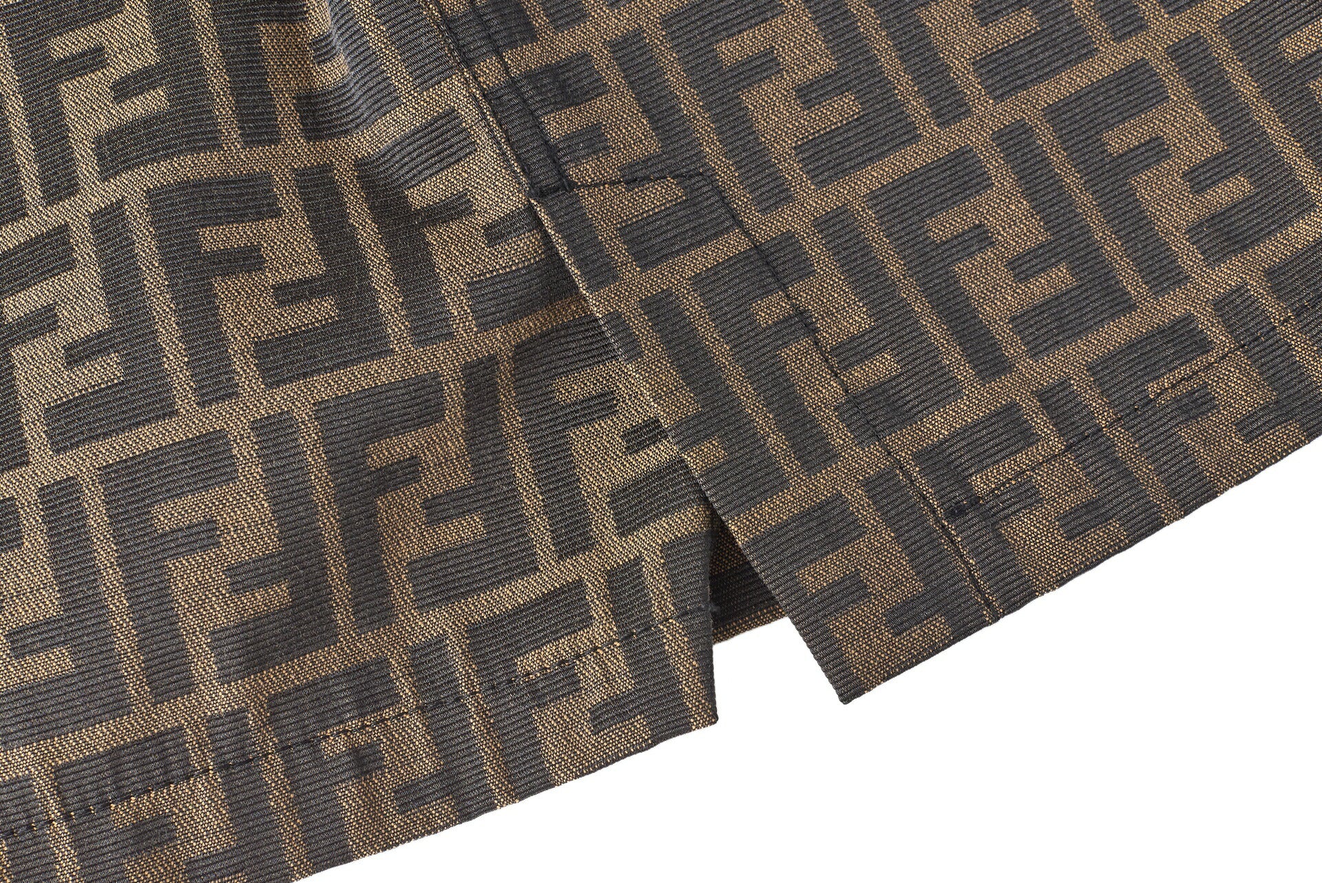 FENDI Skirt Pants, Zucca Pattern, Polyester Cotton Blend, Brown, Pre-Owned - Vintage La Charme