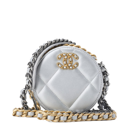 CHANEL Shoulder Bag Tote Bag 19 Matelasse Chain Shoulder Lambskin Silver Gold-Tone Hardware Pre-Owned