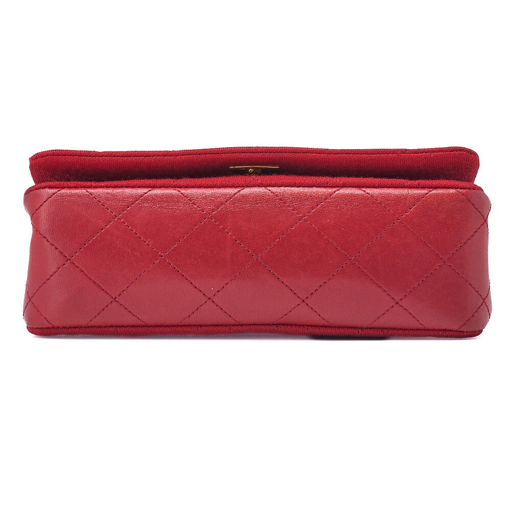 CHANEL Mini Shoulder Bag, Matelasse Full Flap, Chain Shoulder, Cotton, Red, Gold-Tone Hardware, Pre-Owned - Vintage La Charme
