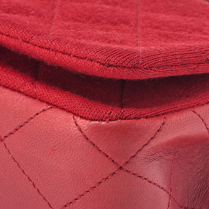 CHANEL Mini Shoulder Bag, Matelasse Full Flap, Chain Shoulder, Cotton, Red, Gold-Tone Hardware, Pre-Owned - Vintage La Charme