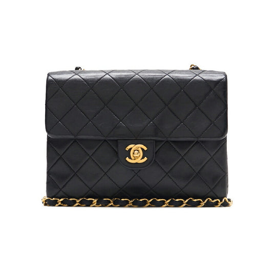CHANEL Mini Shoulder Bag Matelasse Turn Lock Chain Shoulder Lambskin Black Gold-Tone Hardware Pre-Owned - Vintage La Charme