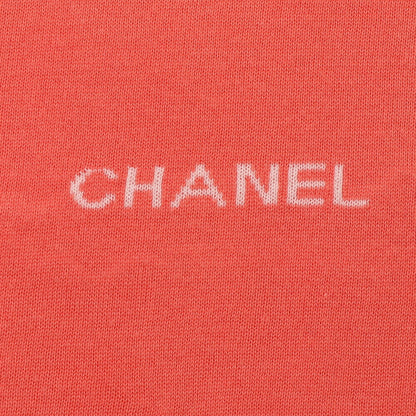CHANEL T-Shirt, Logo Mark, Knit, Cotton, Salmon Pink, Gold-Tone Hardware, Pre-Owned - Vintage La Charme