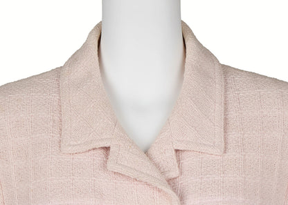 CHANEL Jacket, Coco Button, Tweed, Cotton, Pink, Gold-Tone Hardware, Pre-Owned - Vintage La Charme