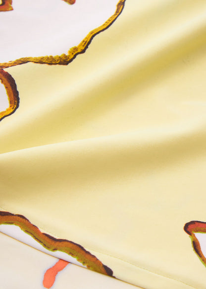 CHANEL T-Shirt, Coco Mark Total Pattern, Short Sleeve, Cotton, Yellow, Gold-Tone Hardware, Pre-Owned - Vintage La Charme