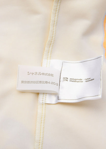 CHANEL T-Shirt, Coco Mark Total Pattern, Short Sleeve, Cotton, Yellow, Gold-Tone Hardware, Pre-Owned - Vintage La Charme
