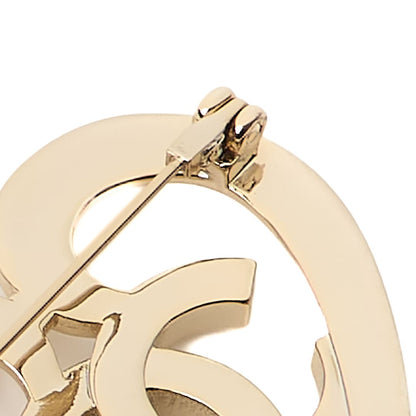 CHANEL Brooch Coco Mark Rhinestone Gold Plated Gold Brooch Gold-Tone Hardware Pre-Owned - Vintage La Charme