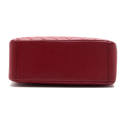 CHANEL Shoulder Bag, Matelasse, Coco Mark, Caviar Skin, Red, Silver-Tone Hardware, Pre-Owned - Vintage La Charme