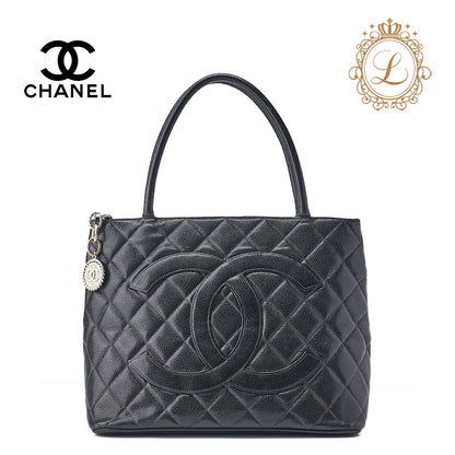 CHANEL Tote Bag Matelasse Reprint Caviar Skin Black Silver-Tone Hardware Pre-Owned - Vintage La Charme