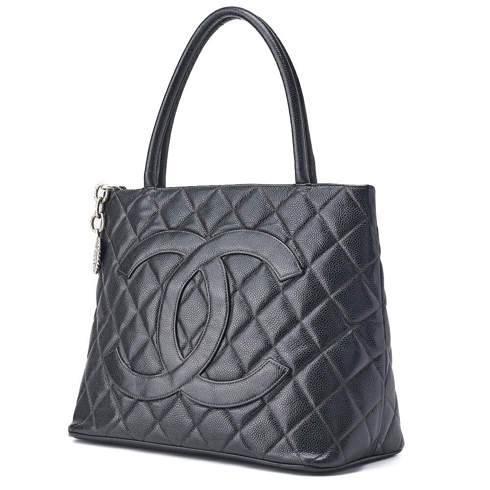 CHANEL Tote Bag Matelasse Reprint Caviar Skin Black Silver-Tone Hardware Pre-Owned - Vintage La Charme