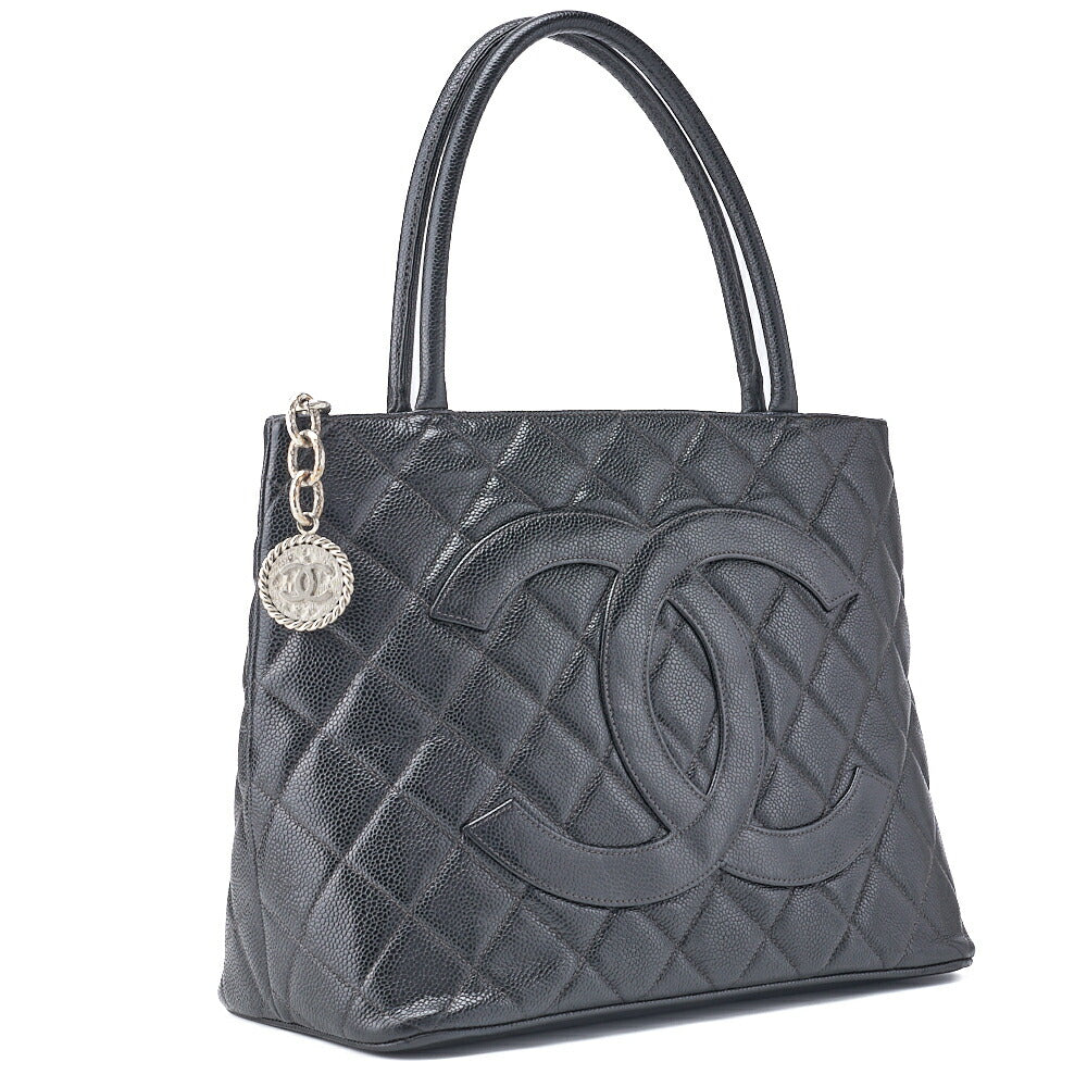 CHANEL Tote Bag Matelasse Reprint Caviar Skin Black Silver-Tone Hardware Pre-Owned - Vintage La Charme