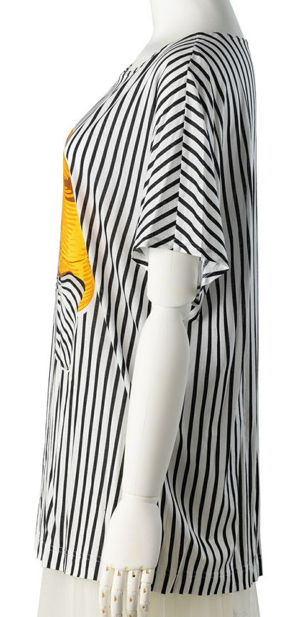 Dior T-Shirt, Short Sleeve, Cut Sew, Cotton, White, Silver-Tone Hardware, Pre-Owned - Vintage La Charme