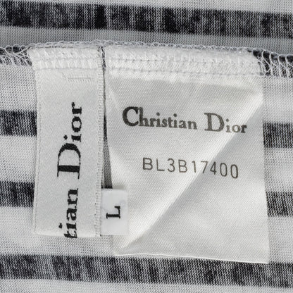 Dior T-Shirt, Short Sleeve, Cut Sew, Cotton, White, Silver-Tone Hardware, Pre-Owned - Vintage La Charme