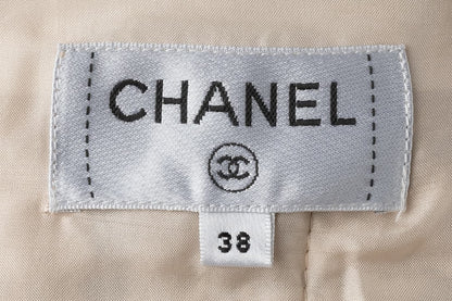CHANEL Skirt, Coco Button, Tweed, Wool, Pink, Silver-Tone Hardware, Pre-Owned - Vintage La Charme