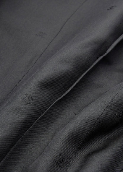 Chanel Jacket Skirt Setup, Paint Pattern, Cotton, Black, Gold-Tone Hardware, Pre-Owned - Vintage La Charme