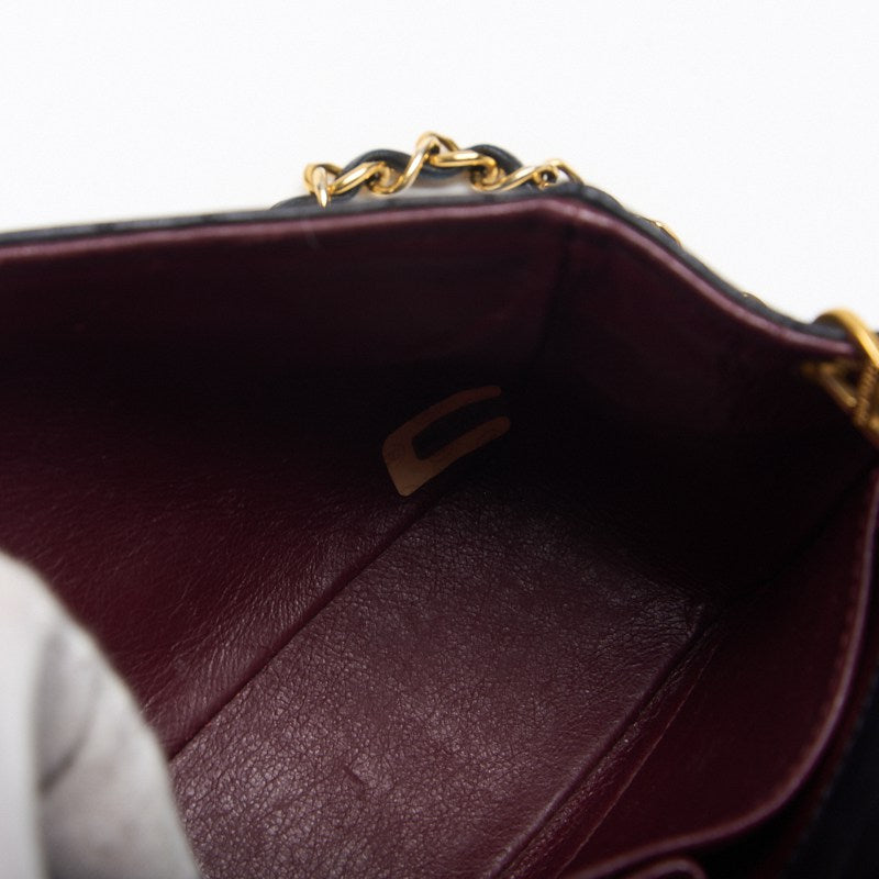 CHANEL Shoulder Bag Matelasse Full Flap Turn Lock Chain Shoulder Lambskin Black Gold-Tone Hardware Pre-Owned - Vintage La Charme