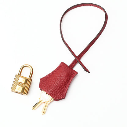 HERMES Birkin 35 Handbag Tryon Clemence Rouge Pivoine Gold-Tone Hardware Pre-Owned - Vintage La Charme