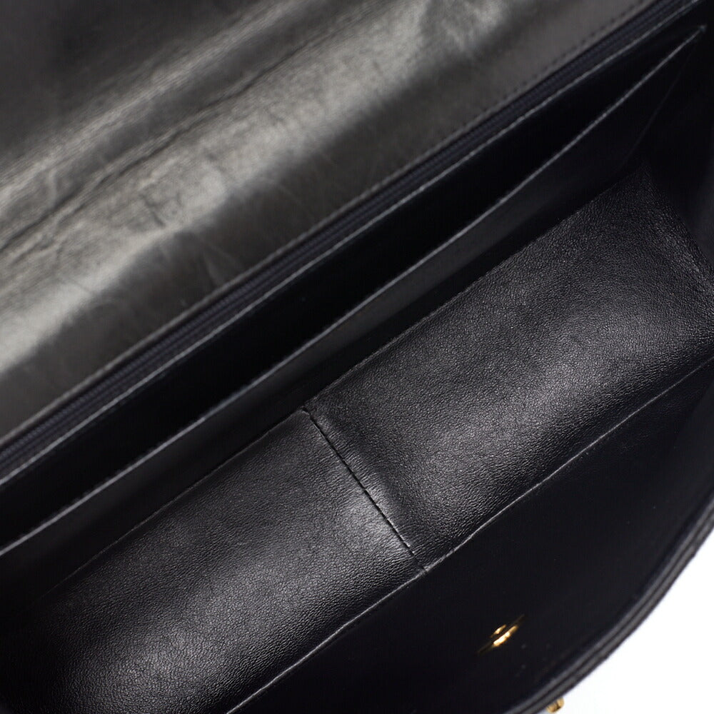 CHANEL Shoulder Bag, Deca Matelasse Turn Lock, Lambskin, Black, Gold-Tone Hardware, Pre-Owned - Vintage La Charme
