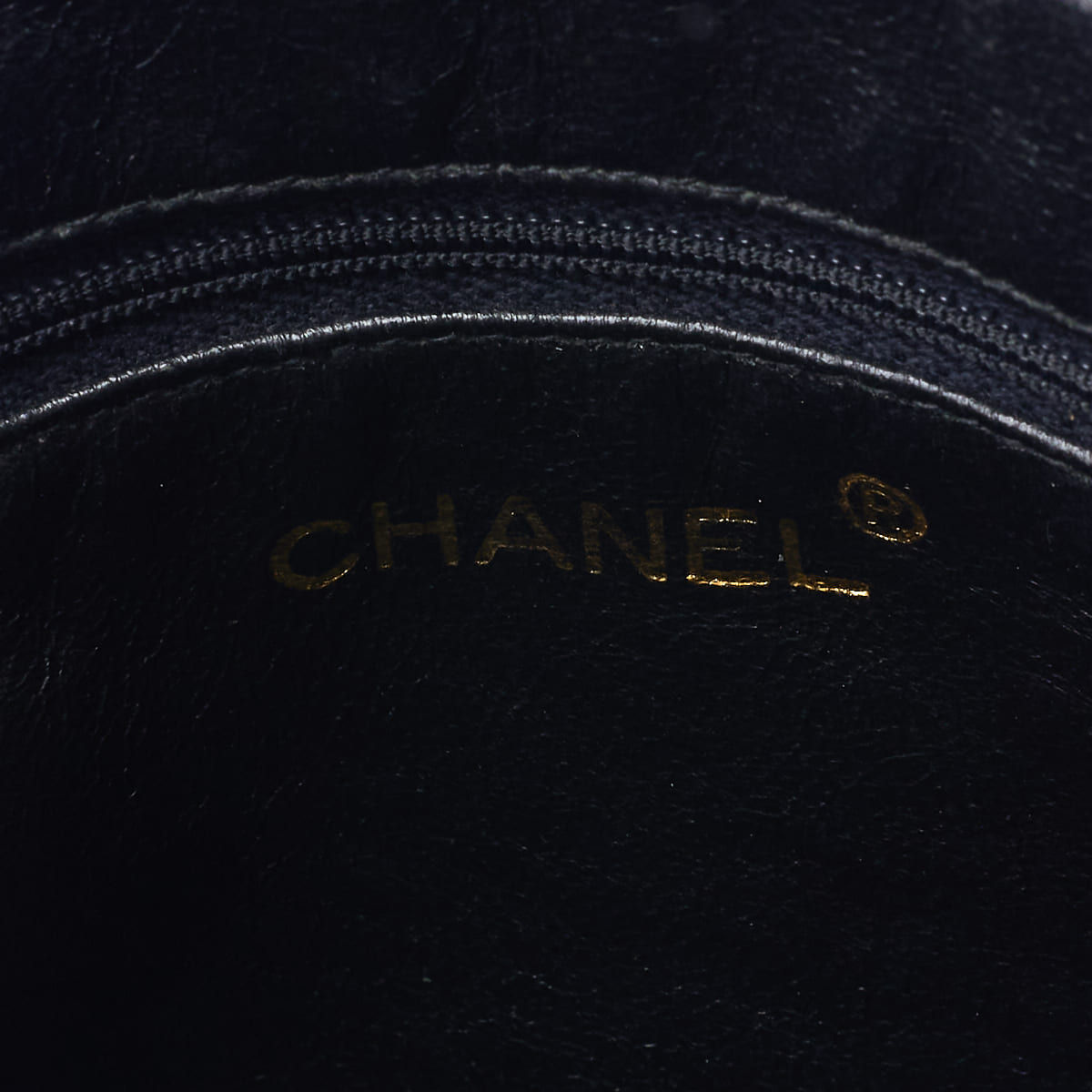 CHANEL Shoulder Bag, Bias Stitch, Coco Mark, Lambskin, Black, Gold-Tone Hardware, Pre-Owned - Vintage La Charme