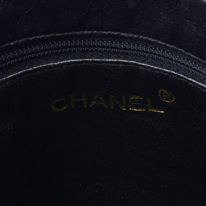 CHANEL Shoulder Bag, Bias Stitch, Coco Mark, Lambskin, Black, Gold-Tone Hardware, Pre-Owned - Vintage La Charme