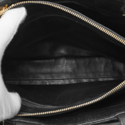 CHANEL Shoulder Bag 2WAY Outside Flap Turn Lock Caviar Skin Black Gold-Tone Hardware Pre-Owned - Vintage La Charme