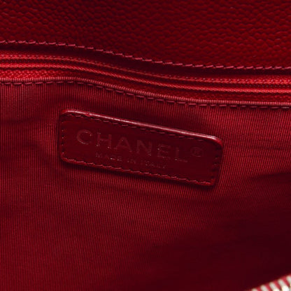 CHANEL Shoulder Bag, Matelasse, Coco Mark, Caviar Skin, Red, Silver-Tone Hardware, Pre-Owned - Vintage La Charme