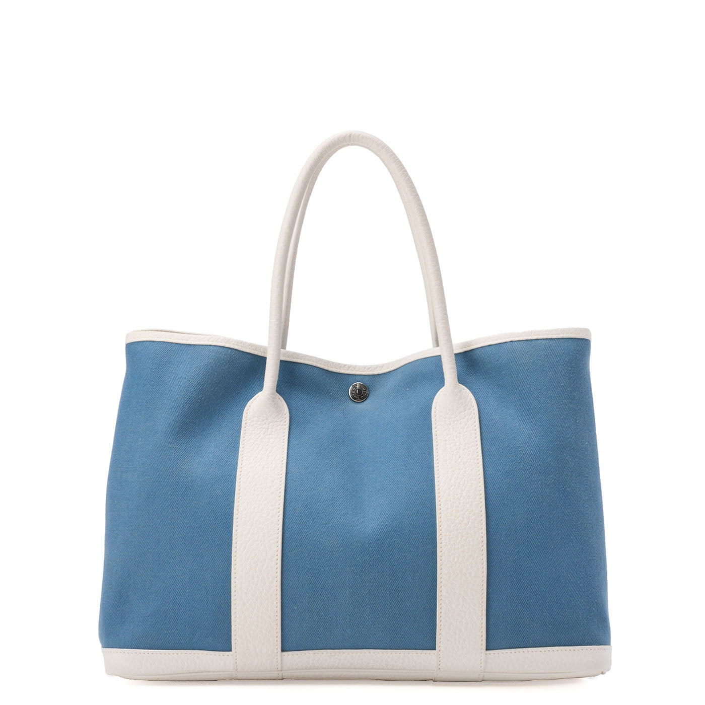 HERMES Garden Party PM Tote Bag to Negonda Turquoise Silver-Tone Hardware, Pre-Owned