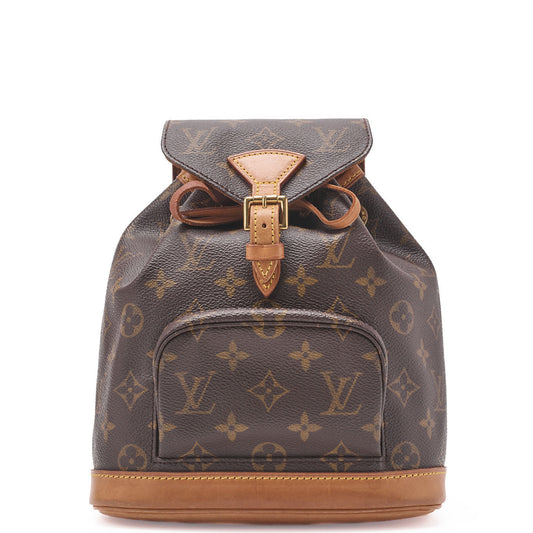 Louis Vuitton Shoulder Backpack Bag, Monogram, Canvas, Brown, Gold-Tone Hardware, Pre-Owned
