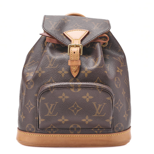 Louis Vuitton Shoulder Backpack Bag, Monogram, Canvas, Brown, Gold-Tone Hardware, Pre-Owned