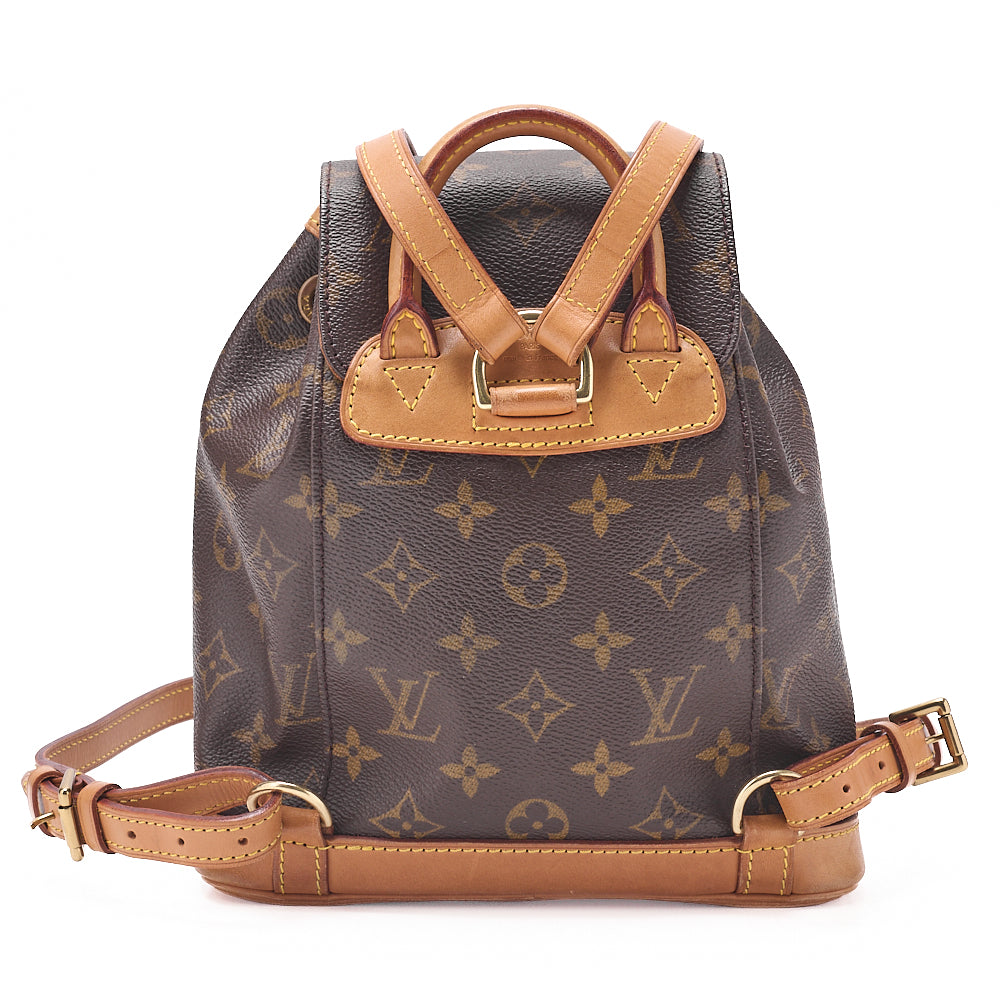 Louis Vuitton Shoulder Backpack Bag, Monogram, Canvas, Brown, Gold-Tone Hardware, Pre-Owned