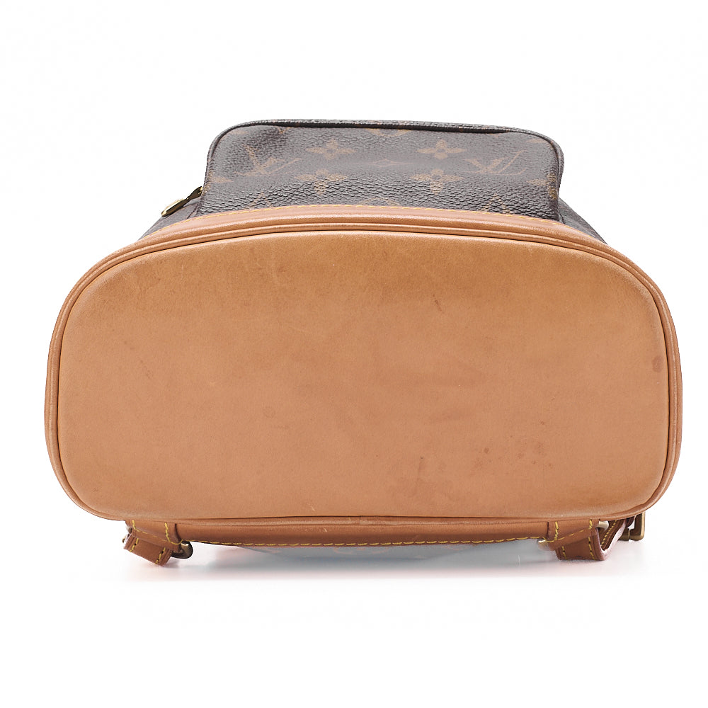 Louis Vuitton Shoulder Backpack Bag, Monogram, Canvas, Brown, Gold-Tone Hardware, Pre-Owned
