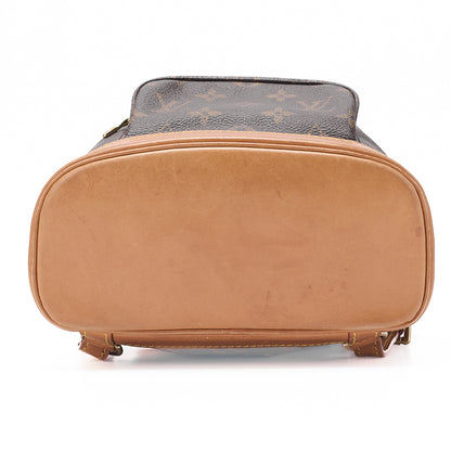 Louis Vuitton Shoulder Backpack Bag, Monogram, Canvas, Brown, Gold-Tone Hardware, Pre-Owned
