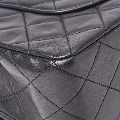 CHANEL Shoulder Bag Matelasse Turn Lock Double Flap Lambskin Black Gold-Tone Hardware Pre-Owned - Vintage La Charme