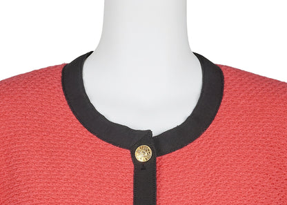 CHANEL Jacket Coat, Coco Button, Long Sleeve, Wool Blend, Red, Gold-Tone Hardware, Pre-Owned - Vintage La Charme