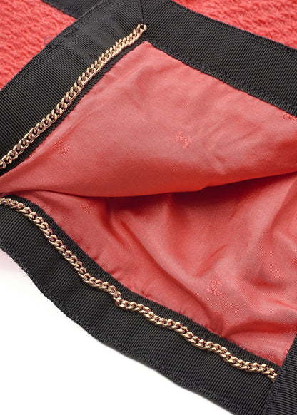CHANEL Jacket Coat, Coco Button, Long Sleeve, Wool Blend, Red, Gold-Tone Hardware, Pre-Owned - Vintage La Charme