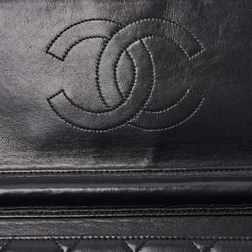 CHANEL Shoulder Bag, Matelasse, Push Lock, Chain Shoulder, Lambskin, Black, Gold-Tone Hardware, Pre-Owned - Vintage La Charme