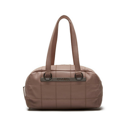 CHANEL Handbag Chocolate Bar Top Logo Caviar Skin Light Pink Silver-Tone Hardware Pre-Owned - Vintage La Charme