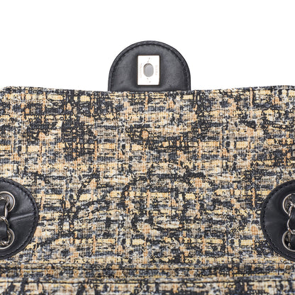 CHANEL Shoulder Bag, Camellia Turn Lock, Chain Shoulder, Tweed, Black, Silver-Tone Hardware, Pre-Owned - Vintage La Charme