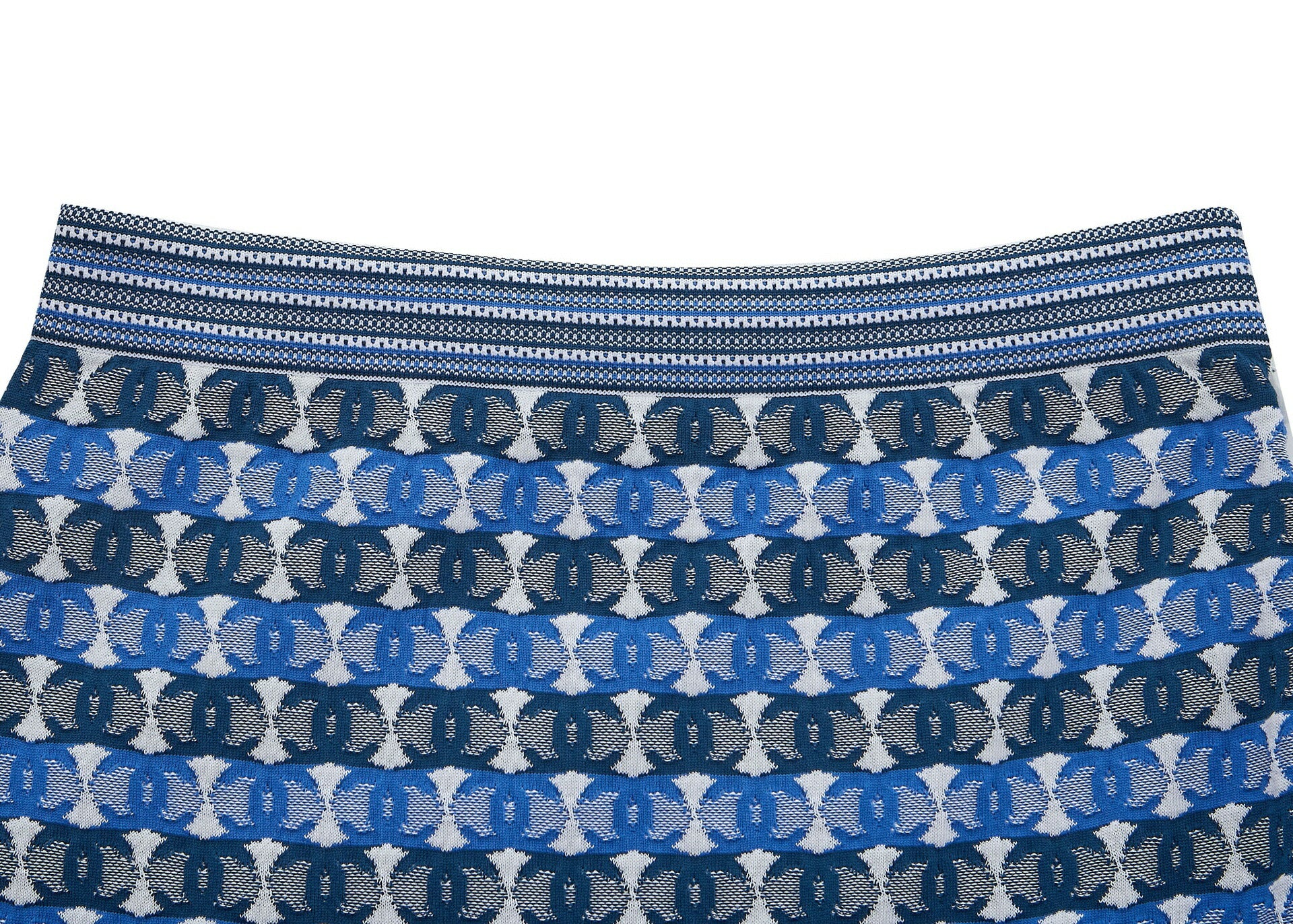 CHANEL Set Up Ensemble, Coco Mark CC Jacquard, Cotton Blend, Blue, Silver-Tone Hardware, Pre-Owned - Vintage La Charme