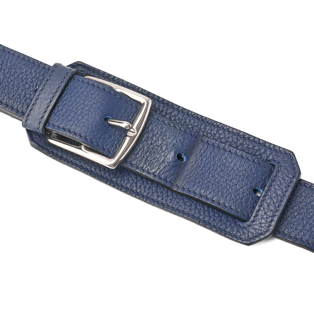 HERMES Gypsiere 34 Shoulder Bag Tryon Clemence Blue Saphir Silver-Tone Hardware Pre-Owned - Vintage La Charme