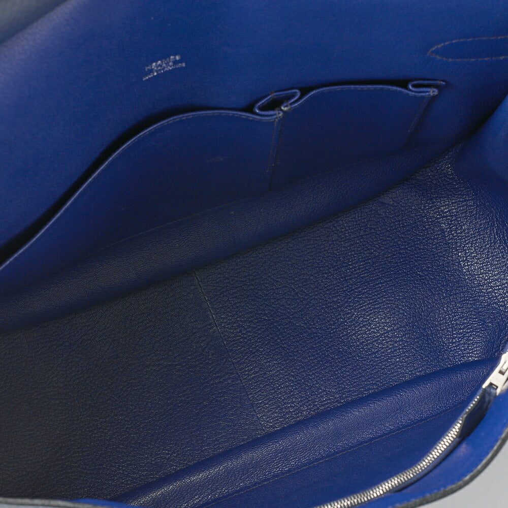 HERMES Gypsiere 34 Shoulder Bag Tryon Clemence Blue Saphir Silver-Tone Hardware Pre-Owned - Vintage La Charme