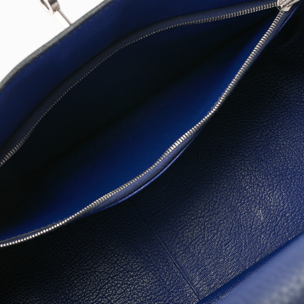HERMES Gypsiere 34 Shoulder Bag Tryon Clemence Blue Saphir Silver-Tone Hardware Pre-Owned - Vintage La Charme