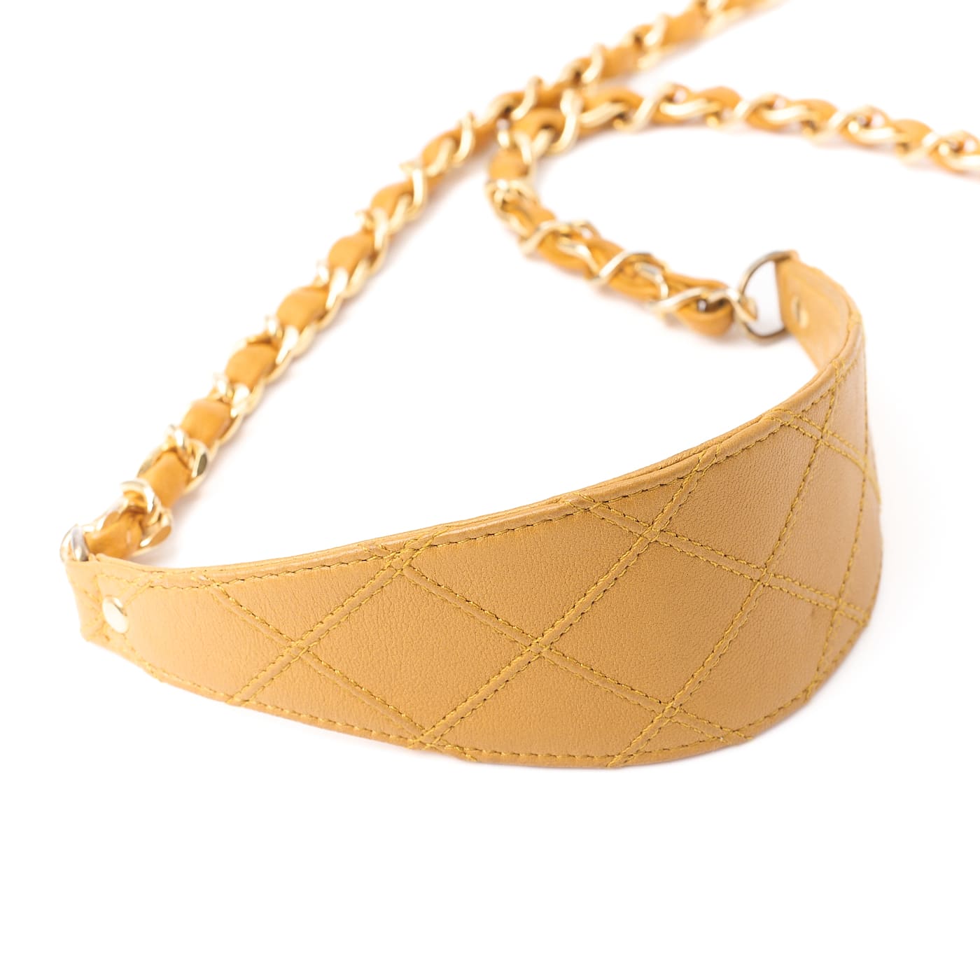 CHANEL Shoulder Bag, V-Flap Push Lock, Chain Shoulder, Lambskin, Yellow, Gold-Tone Hardware, Pre-Owned - Vintage La Charme